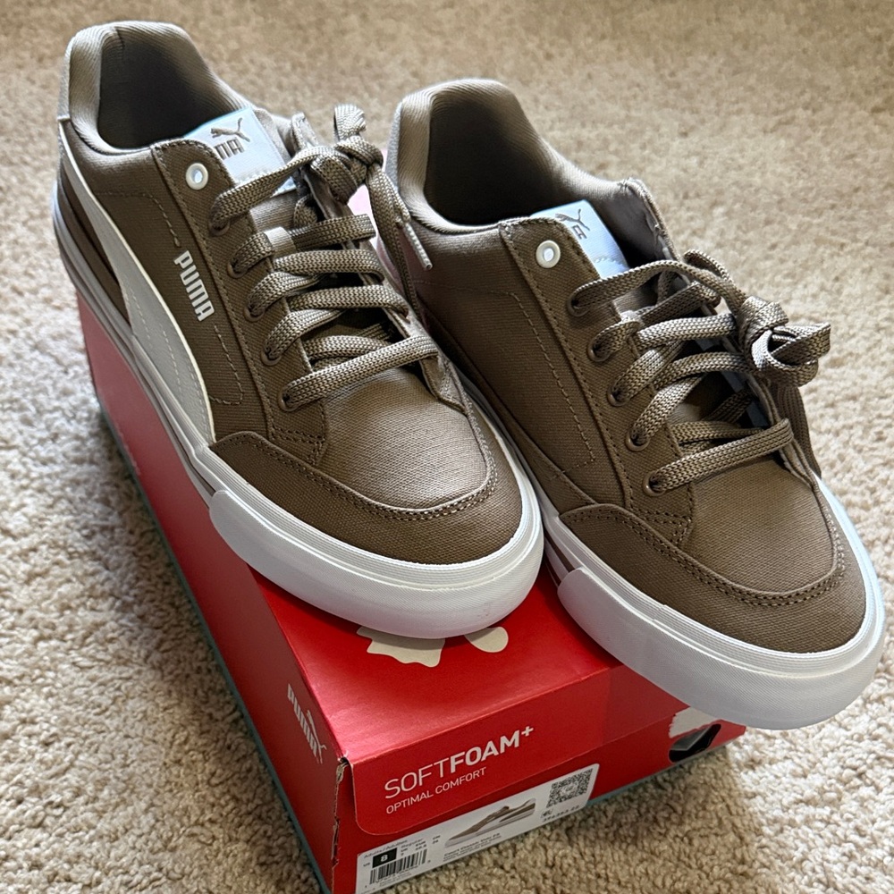 PUMA Women's Brown and White Sneakers